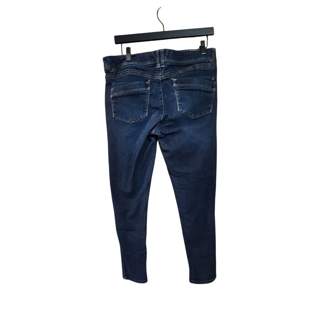 KanCan Womens Dark Wash Skinny Jeans Mid-Rise Distressed Denim Stretchy Fit Size
